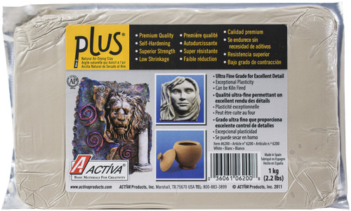 Activa Plus Natural Self-Hardening Clay 2.2lb-White - 62-00