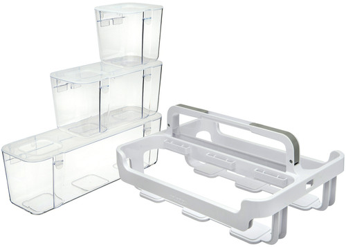 Deflecto Caddy Organizer W/Sml, Med & Lrg Compartments-White 29003CR