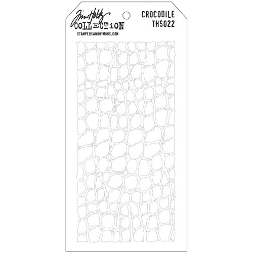 Tim Holtz Layered Stencil 4.125"X8.5"-Crocodile THS-022