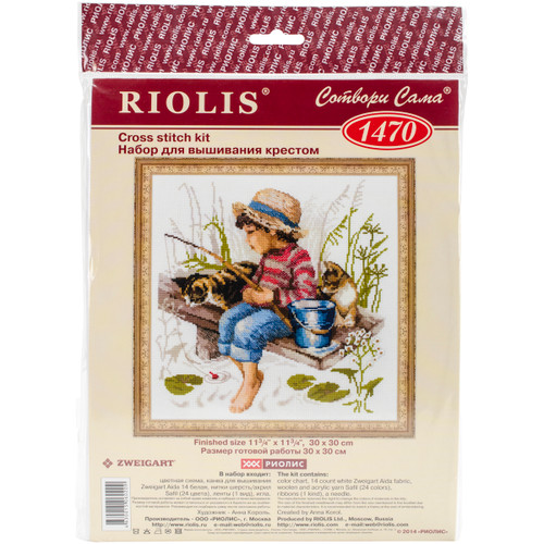 RIOLIS Counted Cross Stitch Kit 11.75"X11.75"-Let's Go Fishing (14 Count) R1470 - 46300150602094630015060209