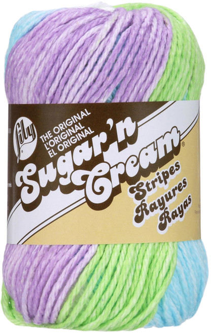 Lily Sugar'n Cream Yarn - Stripes-Violet - 102021-21317 - 057355296473 Lily Sugar'n Cream Yarn - Stripes-Violet - 102021-21317 - 057355296473