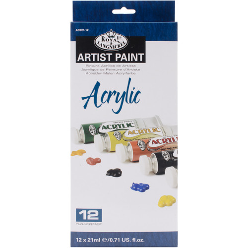 Royal & Langnickel(R) Acrylic Paints 12ml 12/Pkg-Assorted Colors ACR21-12 - 090672065162