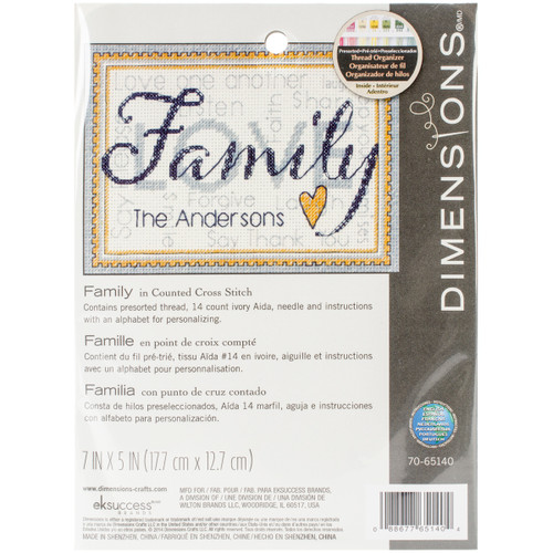 Dimensions Mini Counted Cross Stitch Kit 7"X5"-Family (14 Count) 70-65140 - 088677651404