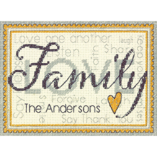 Dimensions Mini Counted Cross Stitch Kit 7"X5"-Family (14 Count) - 70-65140