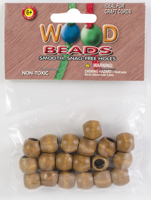 Pepperell Barrel Wood Beads 13mmX11mm 18/Pkg-Maple PWB1311-02 - 725879718220