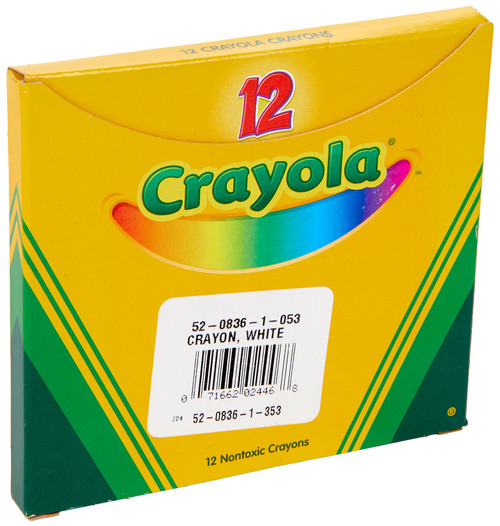 Crayola White Crayons-12/Pkg - 52-0836
