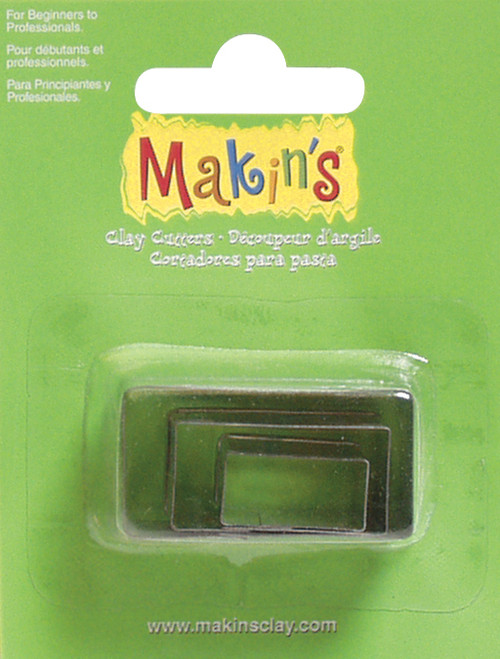 Makin's Clay Cutters 3/Pkg-Rectangle -M360-4 - 656290360043