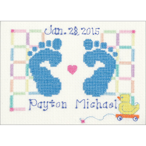 Janlynn Counted Cross Stitch Kit 7"X5"-Baby Feet (14 Count) 3051-18
