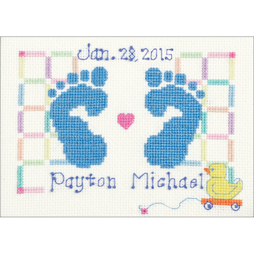 Janlynn Counted Cross Stitch Kit 7"X5"-Baby Feet (14 Count) - 3051-18 Janlynn Counted Cross Stitch Kit 7"X5"-Baby Feet (14 Count) - 3051-18