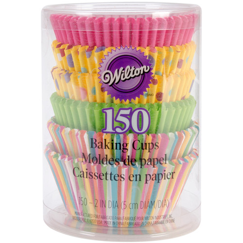 Wilton Standard Baking Cups 150/Pkg-Dots & Stripes W8121 - 070896381217