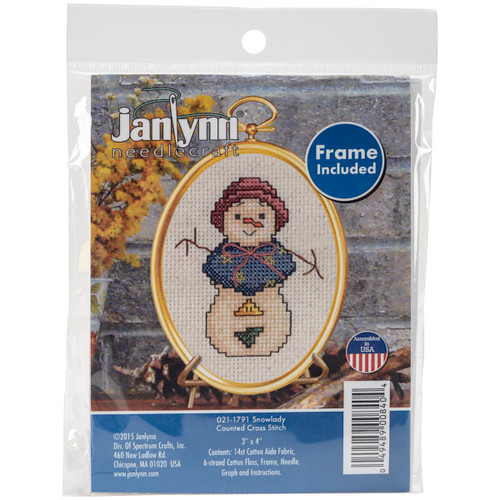 Janlynn Mini Counted Cross Stitch Kit 3"X4"-Snowlady (14 Count) 21-1791 - 049489008404