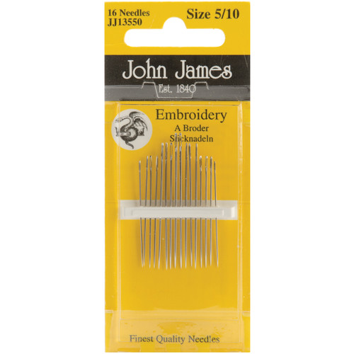 John James Embroidery Hand Needles-Size 5/10 16/Pkg JJ135-50 - 783932200419