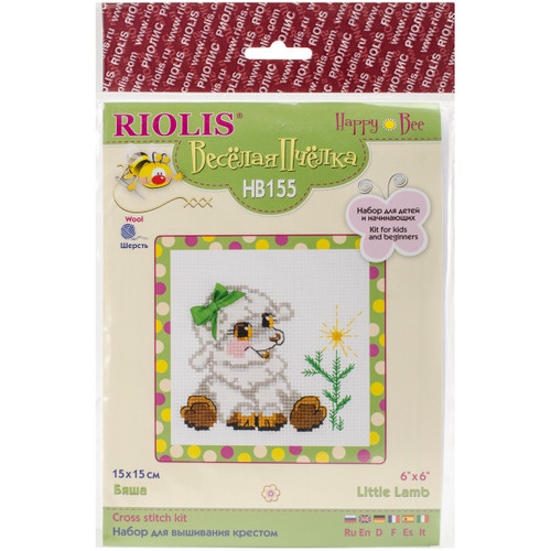 RIOLIS Counted Cross Stitch Kit 6"X6"-Little Lamb (10 Count) -RHB155 - 4630015060575
