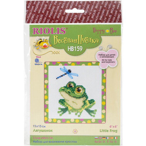 RIOLIS Counted Cross Stitch Kit 6"X6"-Little Frog (10 Count) RHB159 - 46300150606124630015060612