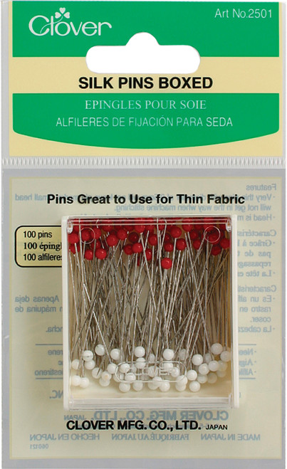 Clover Silk Pins-100/Pkg 2501C - 051221402760