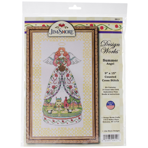 Design Works Counted Cross Stitch Kit 9"X15"-Summer Angel By Jim Shore (14 Count) -DW2811 - 021465028118