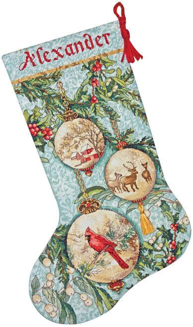 Dimensions Gold Collection Counted Cross Stitch Kit 16" Long-Enchanted Ornament Stocking (16 Count) 70-08854 - 088677088545