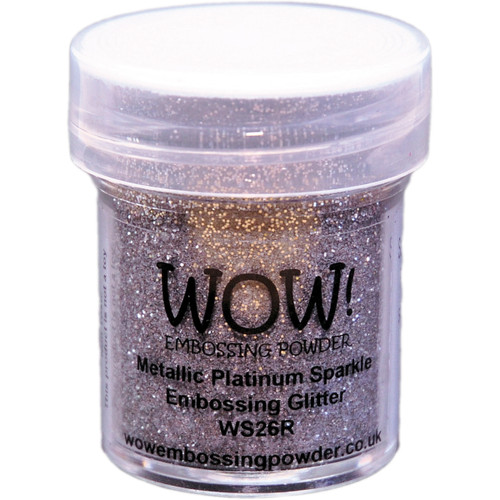 WOW! Embossing Powder 15ml-Metallic Platinum Sparkle - WOW-WS26R - 50602105213945060210521394
