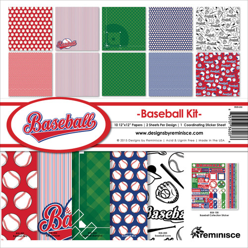 Reminisce Collection Kit 12"X12"-Baseball BSB200 - 895707362076