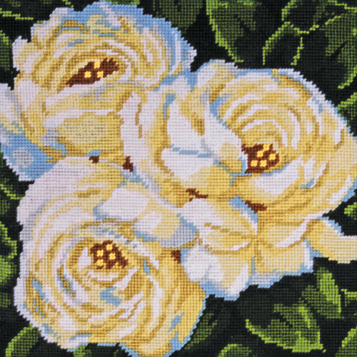 Design Works Needlepoint Kit 10"X10"-White Roses-Stitched In Yarn DW2515