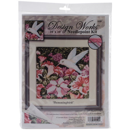 Design Works Needlepoint Kit 10"X10"-Hummingbird-Stitched In Yarn DW2520 - 021465025209