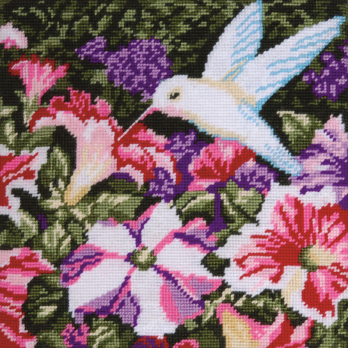 Design Works Needlepoint Kit 10"X10"-Hummingbird-Stitched In Yarn - DW2520 Design Works Needlepoint Kit 10"X10"-Hummingbird-Stitched In Yarn - DW2520