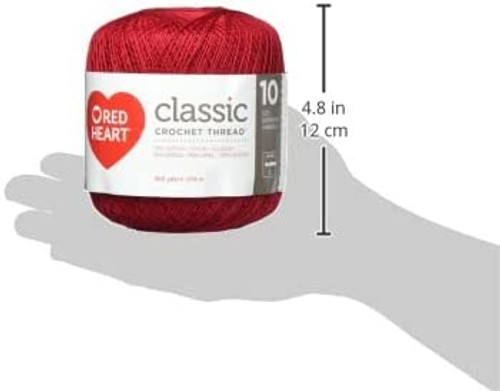 Red Heart Classic Crochet Thread Size 10-Victory Red - 144-494 Red Heart Classic Crochet Thread Size 10-Victory Red - 144-494