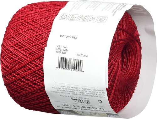 Red Heart Classic Crochet Thread Size 10-Victory Red - 144-494 Red Heart Classic Crochet Thread Size 10-Victory Red - 144-494