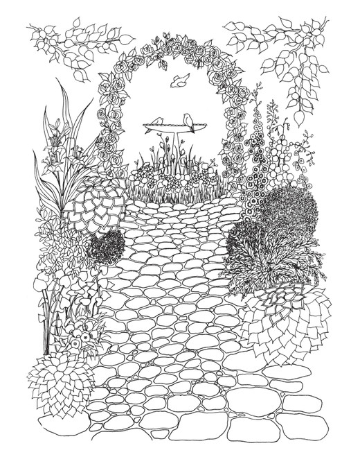 Creative Haven: Whimsical Gardens Coloring Book-Softcover - B6796758
