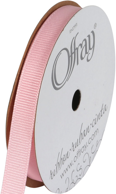Offray Grosgrain Ribbon 3/8"X18'-Light Pink 3097 3/8-117 - 079856362150