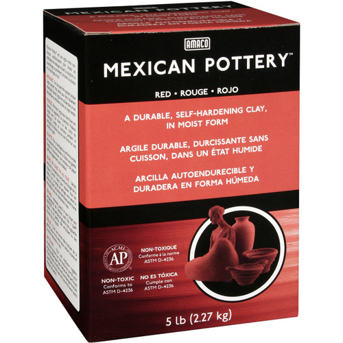 Amaco Mexican Self-Hardening Clay 5lb-Red 48652C - 039672486522