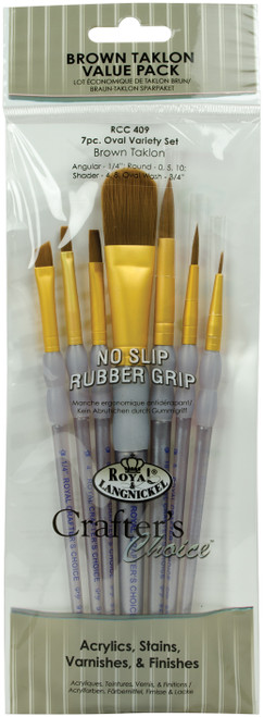 Crafter's Choice Black Taklon Oval Brush Value Pack 7/pkg- - RCC409 - 090672061577