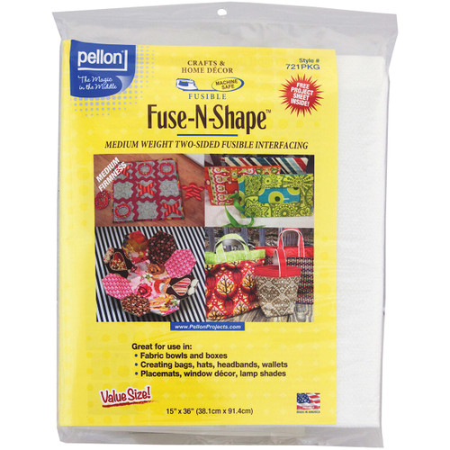 Pellon Fuse-N-Shape Mediumweight Fusible Interfacing-White 15"X36" - 721PKG - 075269037708