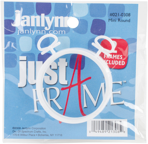 Janlynn Just A Frame Round Hoop 2.5" 2/Pkg-White 21-0308 - 049489213082