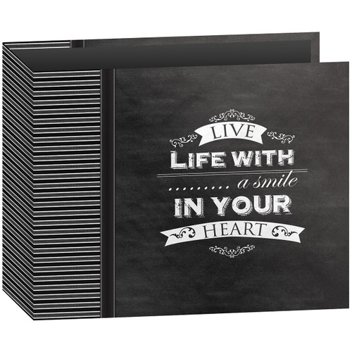 Pioneer 3-Ring Chalkboard Album 12"X12"-Smile T12CHLK-SM - 023602643611