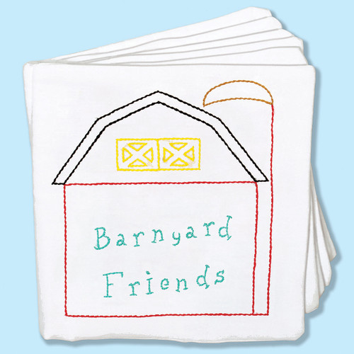 Jack Dempsey Stamped Cloth Nursery Books 8"X8" 12 Pages-Barnyard Friends - 845 83