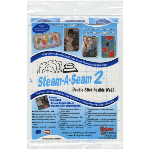 Warm Company Steam-A-Seam 2 Fusible Web-9"X12" 5/Pkg - 5517 - 753705055171