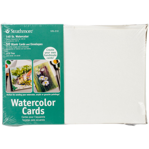 Strathmore Cards & Envelopes 5"X6.875" 50/Pkg-Watercolor - 105210 - 012017702105