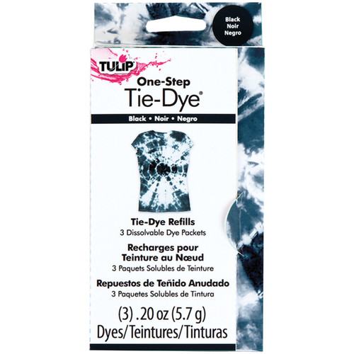 Tulip One-Step Tie-Dye Refill .13oz 3/Pkg-Black - TFDRF-29038 - 017754290380