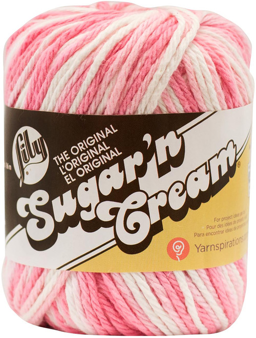 Lily Sugar'n Cream Yarn Ombres-Strawberry Cream 102002-144 - 057355083271