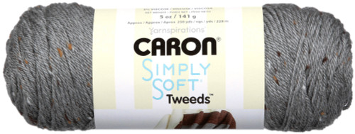 Caron Simply Soft Tweeds Yarn-Gray Heather 294023-23002 - 057355416895