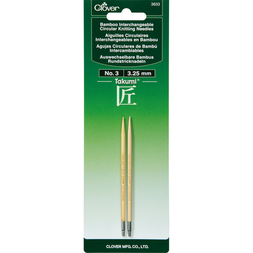 Takumi Bamboo Interchangeable Circular Knitting Needles-Size 3/3.25mm - 3633-3 - 051221736339
