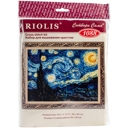 RIOLIS Counted Cross Stitch Kit 15.75"X11.75"-Starry Night-Van Gogh's (14 Count) - R1088 - 46071545232234607154523223 RIOLIS Counted Cross Stitch Kit 15.75"X11.75"-Starry Night-Van Gogh's (14 Count) - R1088 - 46071545232234607154523223