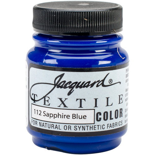 Jacquard Textile Color Fabric Paint 2.25oz-Sapphire Blue - TEXTILE-1112 - 743772111207