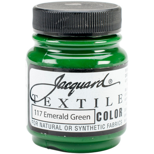 Jacquard Textile Color Fabric Paint 2.25oz-Emerald Green - TEXTILE-1117 - 743772111702