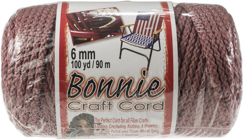 Pepperell Bonnie Macrame Craft Cord 6mmX100yd-Rose BB6-100-015 - 725879670153