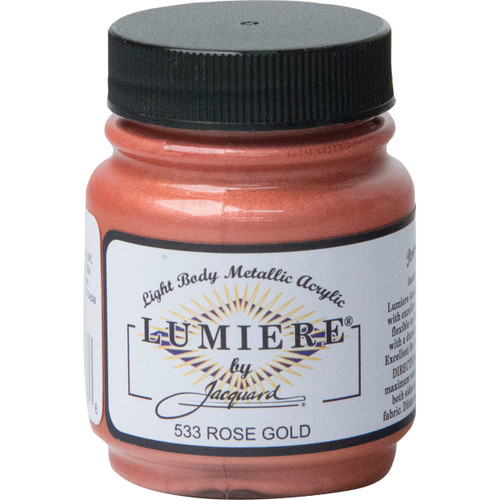 Jacquard Lumiere Metallic Acrylic Paint 2.25oz-Rose Gold - LUMIERE-533 - 743772030966