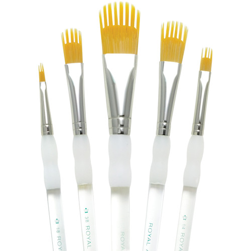 Royal & Langnickel(R) Aqualon Filbert Wisp Brush Set-5/Pkg - RAQUA201