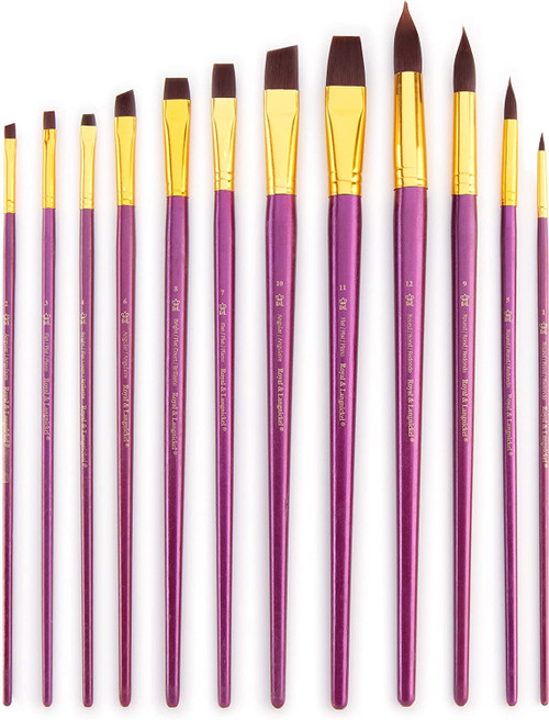 Royal & Langnickel(R) Burgundy Taklon Long Brush Value Pack-12/Pkg - RSET9315