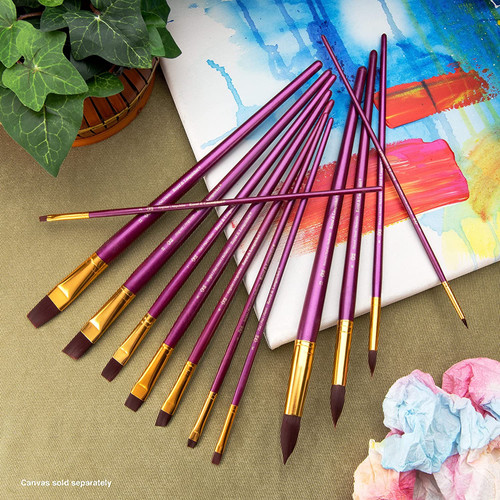 Royal & Langnickel(R) Burgundy Taklon Long Brush Value Pack-12/Pkg - RSET9315 Royal & Langnickel(R) Burgundy Taklon Long Brush Value Pack-12/Pkg - RSET9315